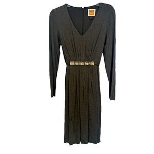 Nue by Shani Embelished Belted Midi Dress Size 10